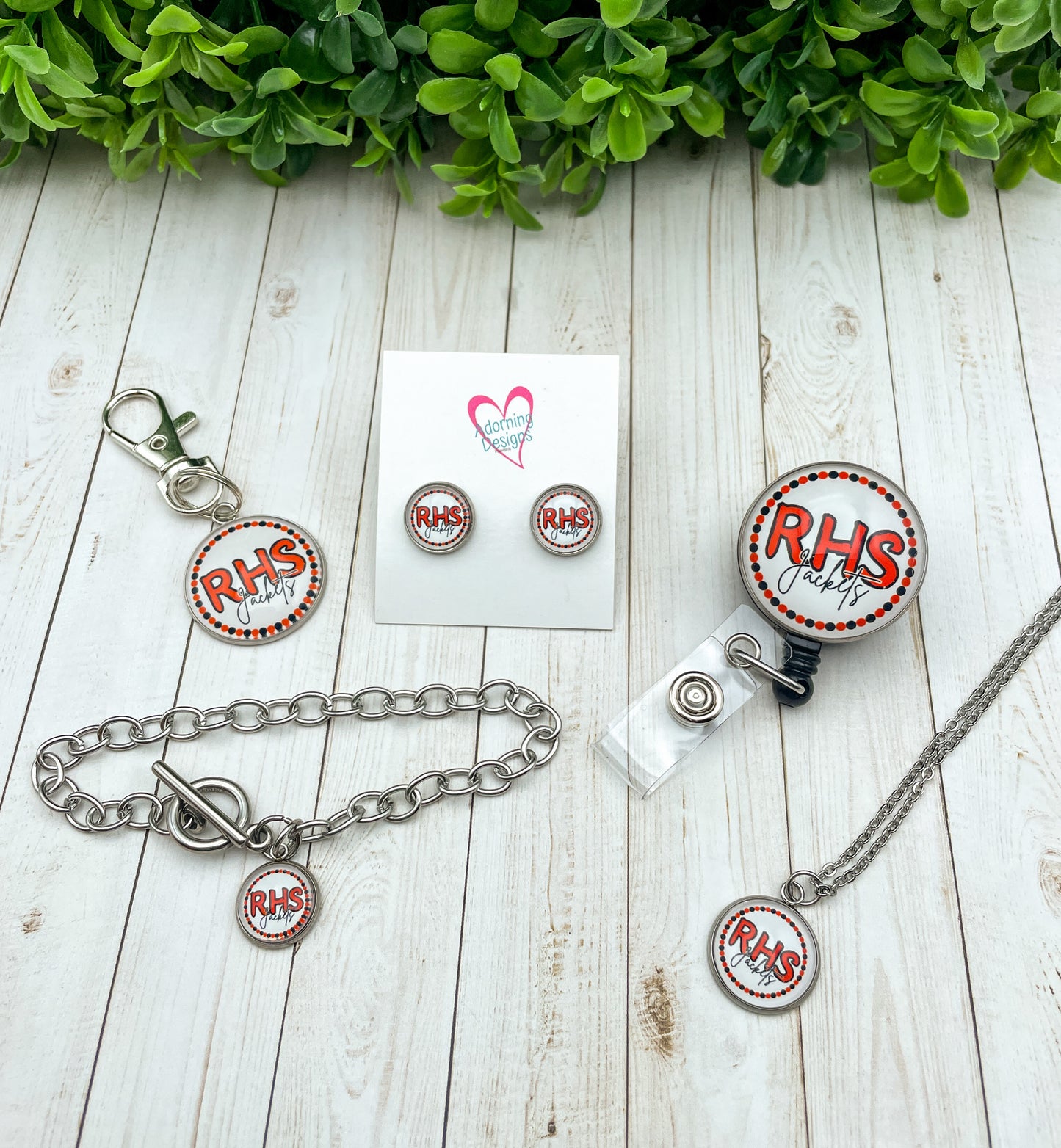 Style 3: Glass cab items- Custom studs, necklace, charm bracelet, zipper pull, badge reel