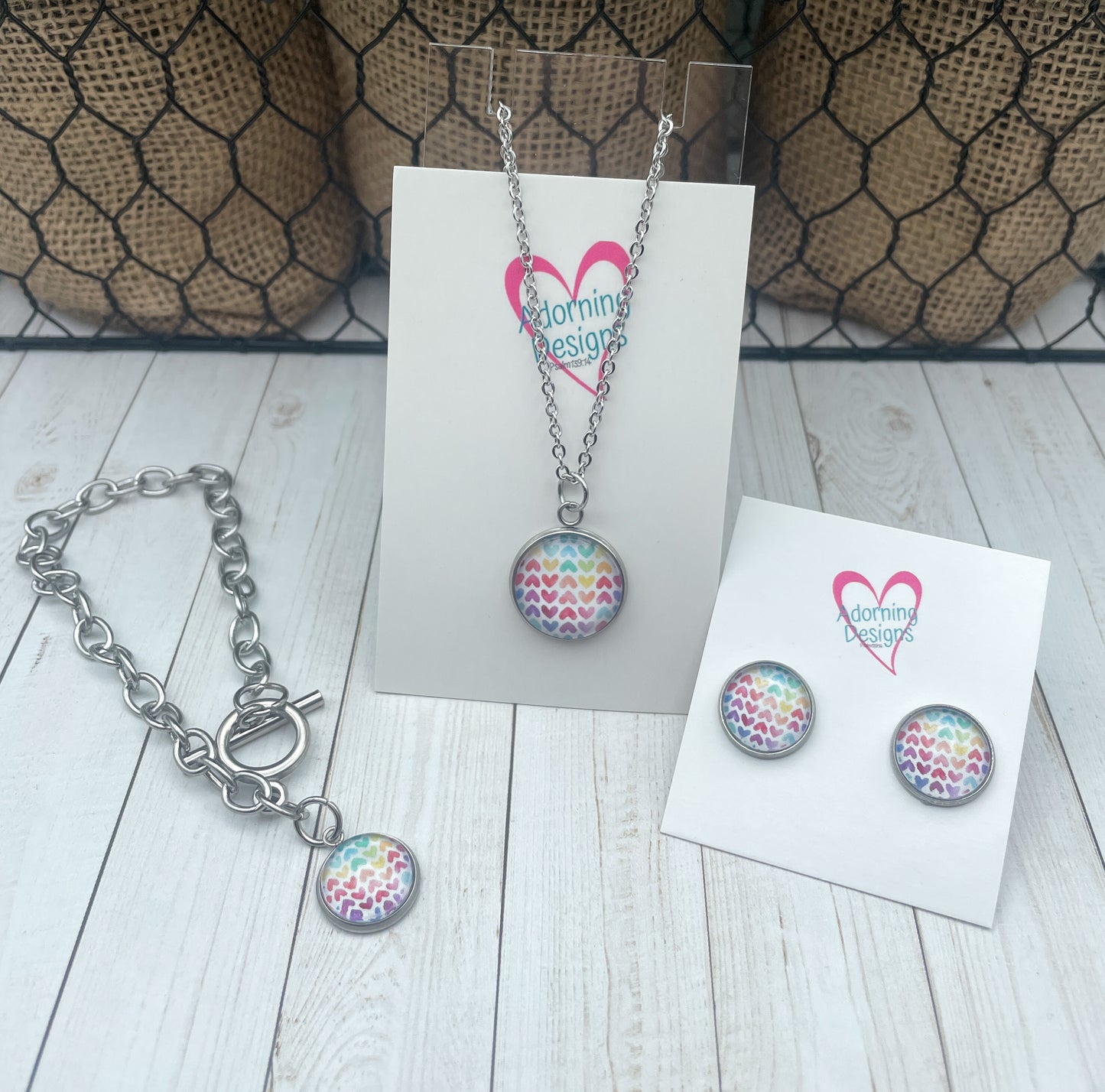 Colorful Wave Hearts Set